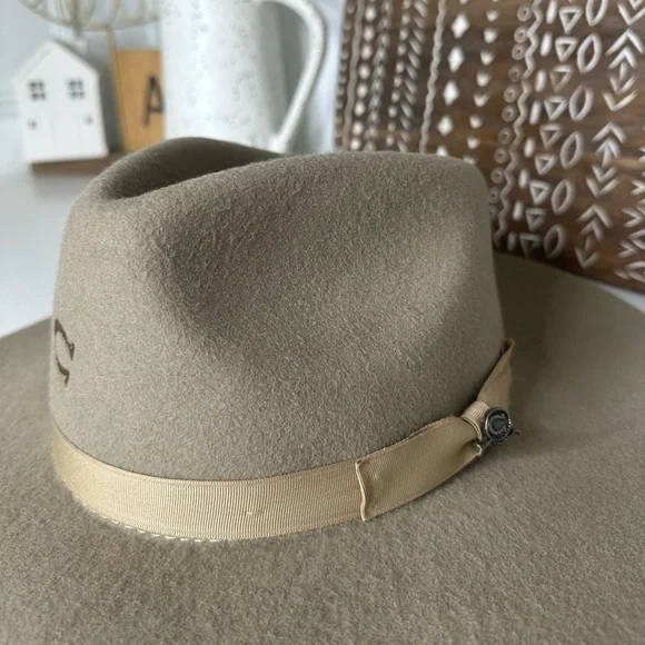 Charlie 1 Horse Wide Brim Felt Hat Mushroom– Size Large – Western Boho Style - Picture 2 of 8
